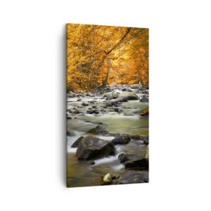 Obraz na plátne - Potok v zlatom lese - 45x80 cm