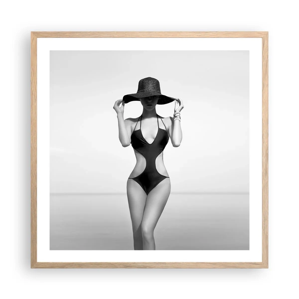 Plagát v ráme zo svetlého duba - Volám sa: Elegancia - 60x60 cm