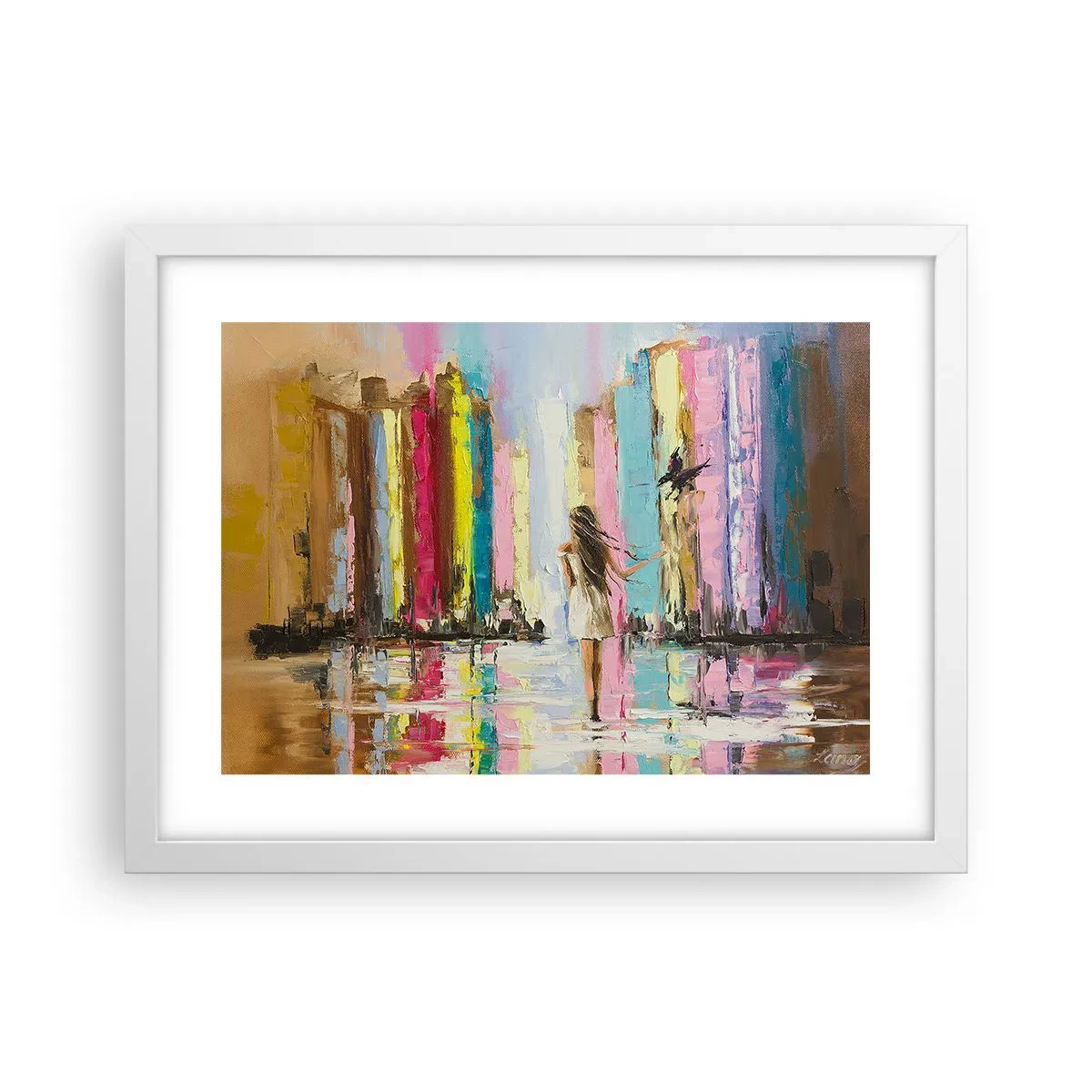 Plagát v bielom ráme - Poď so mnou - 40x30 cm