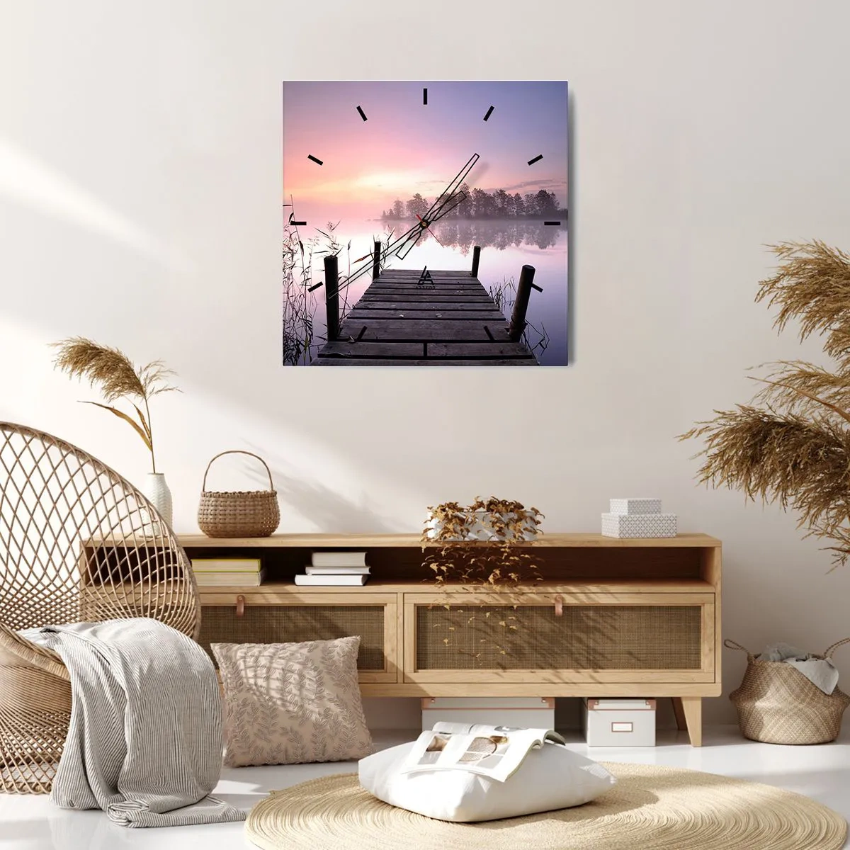 Nástenné hodiny - Z ľaliovej hmly… - 30x30 cm