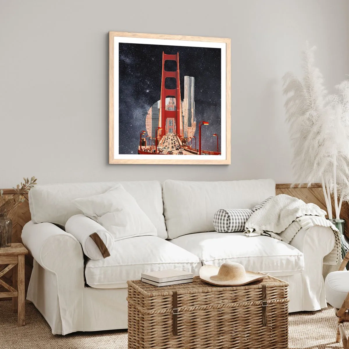 Plagát v ráme zo svetlého duba - Vždy v centre - 60x60 cm