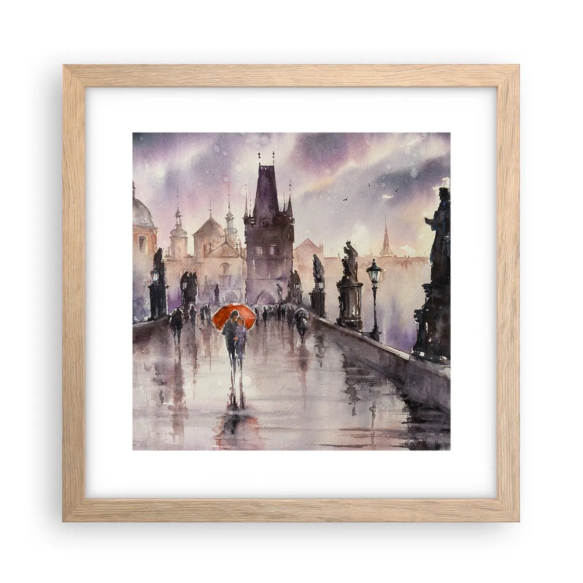 Plagát v ráme zo svetlého duba - Ľudia sa nemenia - 30x30 cm