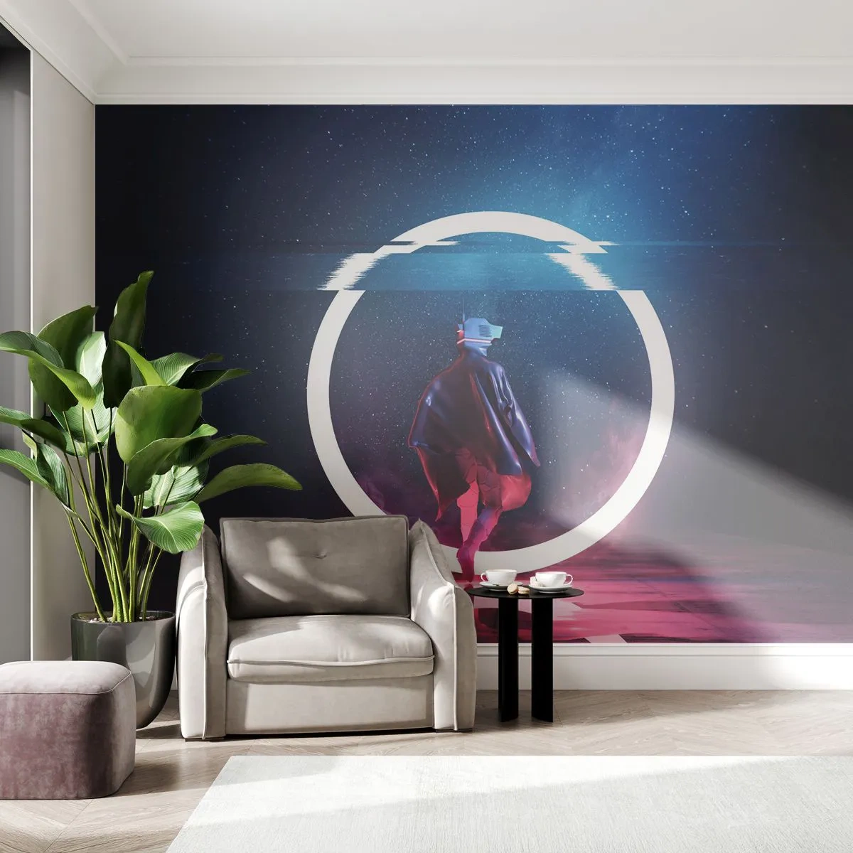 Samolepiaca Fototapeta Deluxe Sticker - Medzi svetmi - Futuristický, Astronaut, Kozmos - 400x280 cm