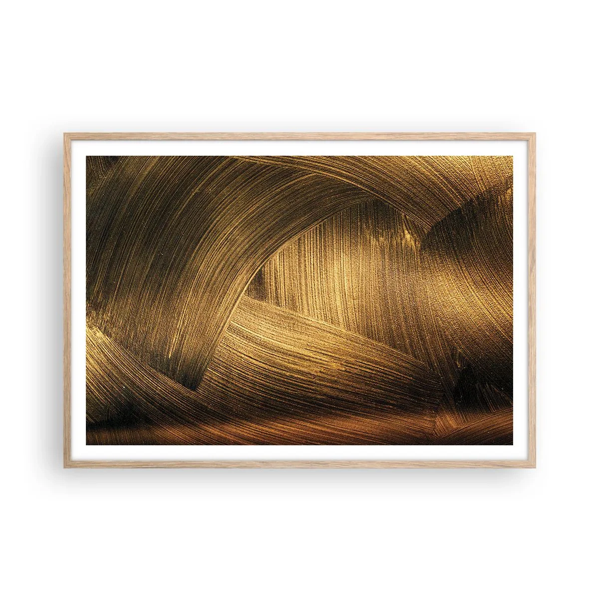 Plagát v ráme zo svetlého duba - V zlatom labyrinte - 100x70 cm