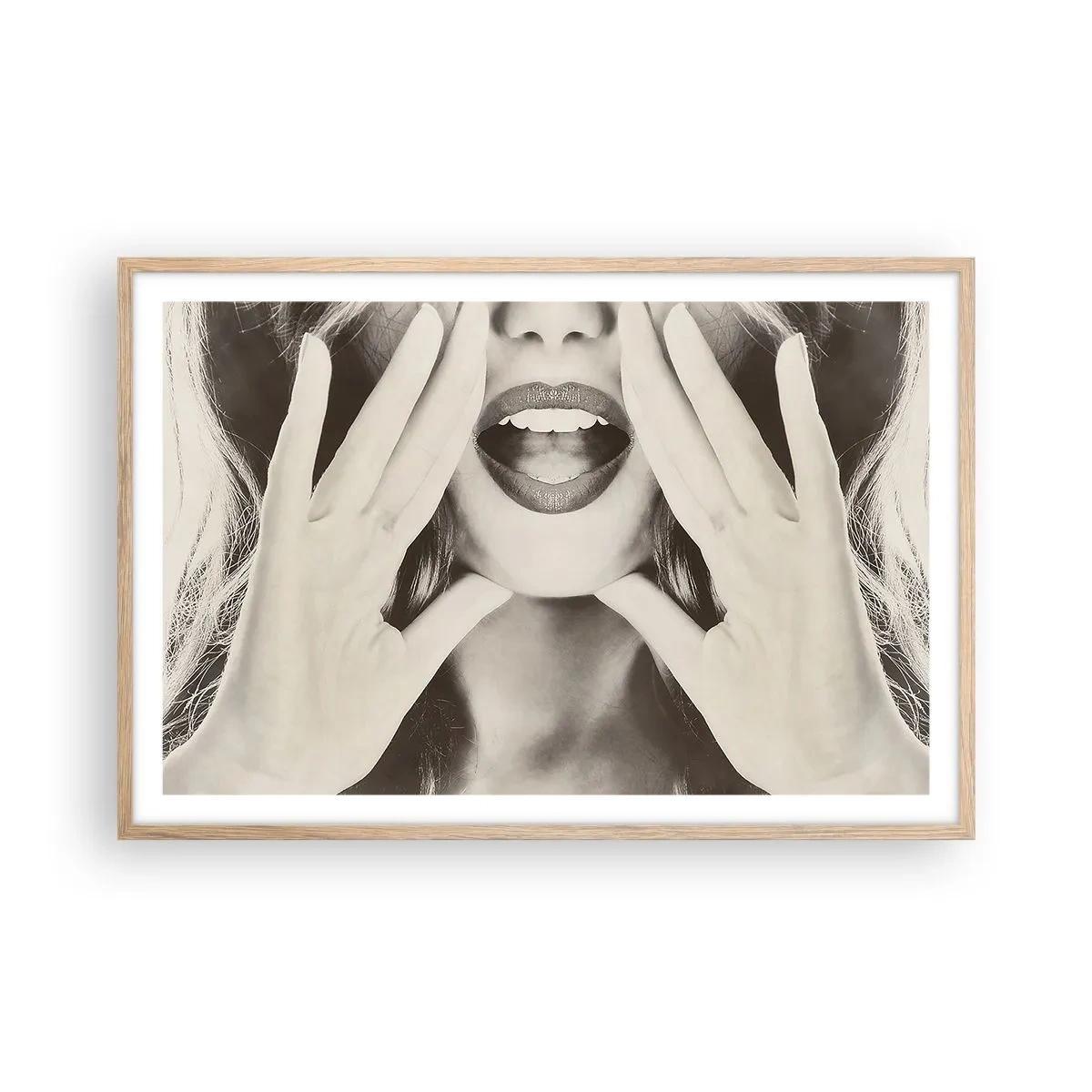 Plagát v ráme zo svetlého duba - Už idem! - 91x61 cm