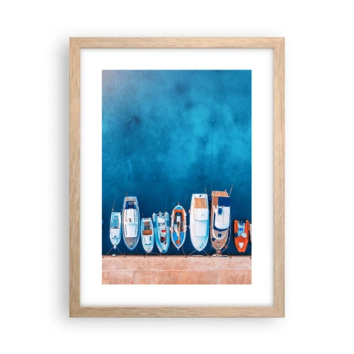 Plagát v ráme zo svetlého duba - V rade za sebou - 30x40 cm