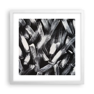 Plagát v bielom ráme - Abstrakcia v industriálnom duchu - 40x40 cm
