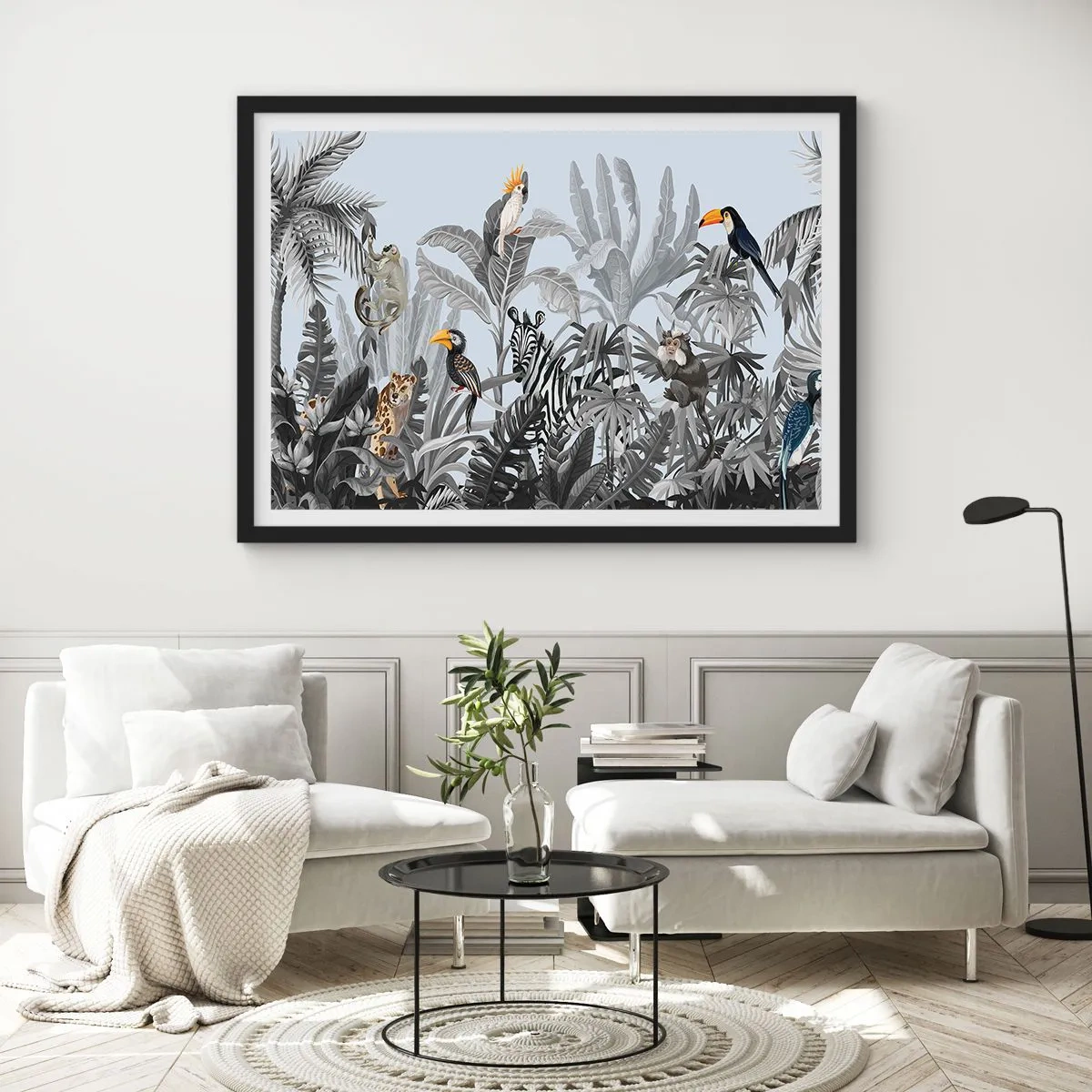 Plagát v čiernom ráme - Africká rozprávka - 50x40 cm