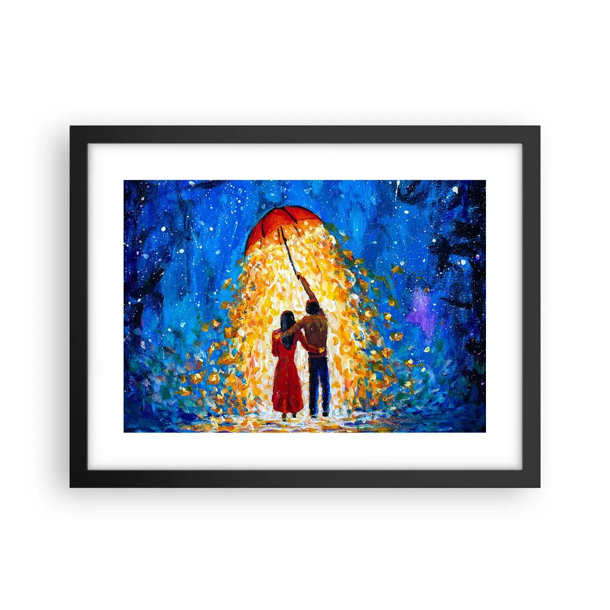 Plagát v čiernom ráme - Mágia daždivého večera? - 40x30 cm