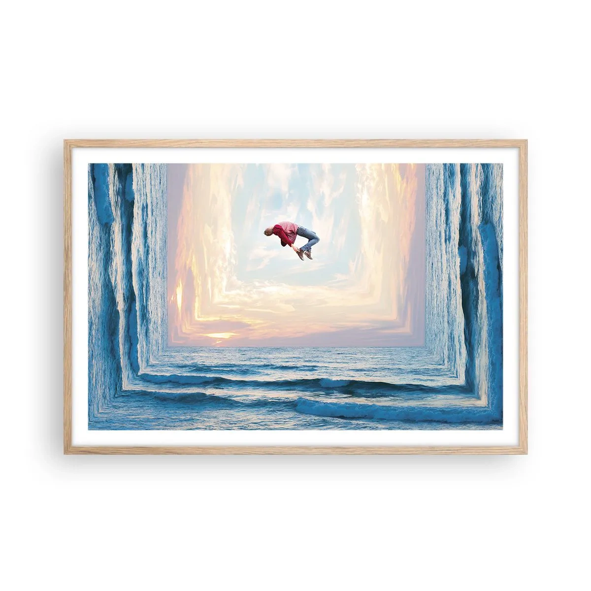 Plagát v ráme zo svetlého duba - Do inej dimenzie - 91x61 cm