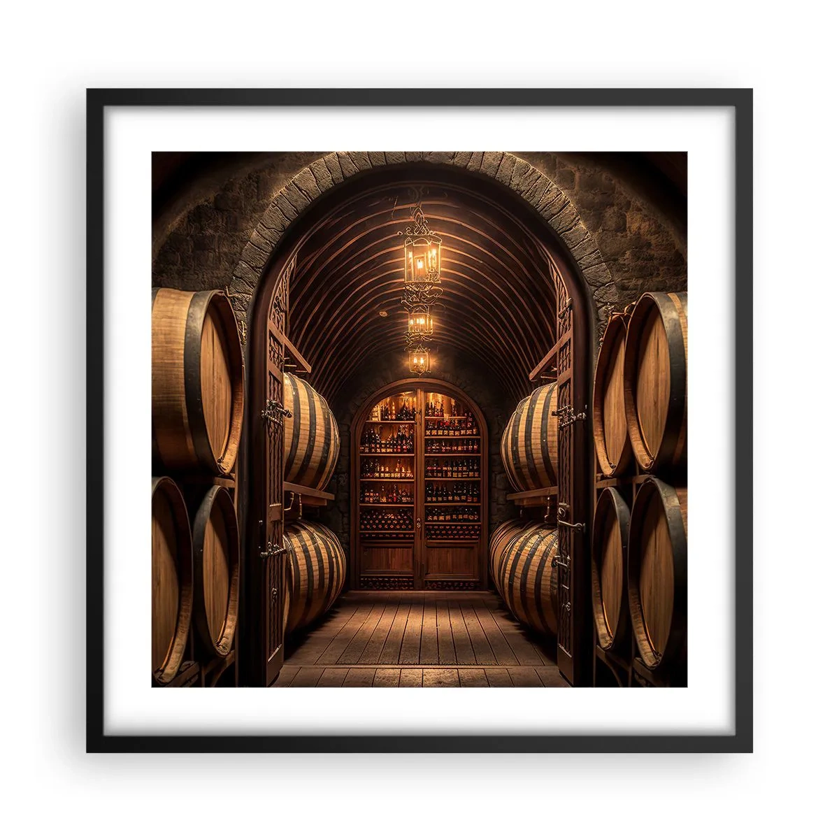 Plagát v čiernom ráme - Nádherná pivnica - 50x50 cm