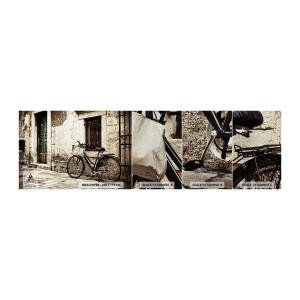 Vzorka fototapety Premium Canvas - Návrat do minulosti - Architektúra, Bicykel, Vintage - 100x30 cm
