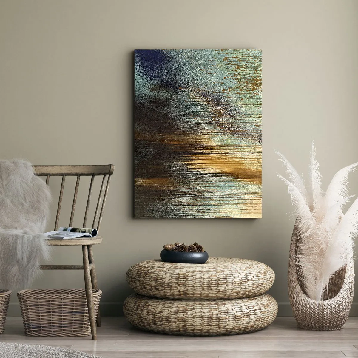 Obraz na plátne - Nenáhodná farebná kompozícia - 65x120 cm