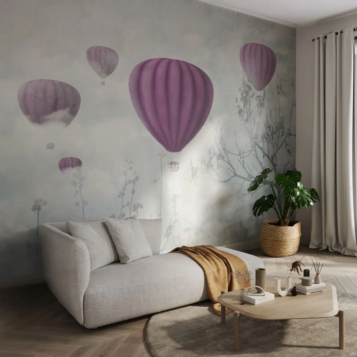 Fototapeta Standard Eco - Ako lode na oblohe - Abstrakcia, Let balónom, Grafika - 450x315 cm