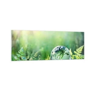 Obraz na skle - Zelená planéta - 140x50 cm