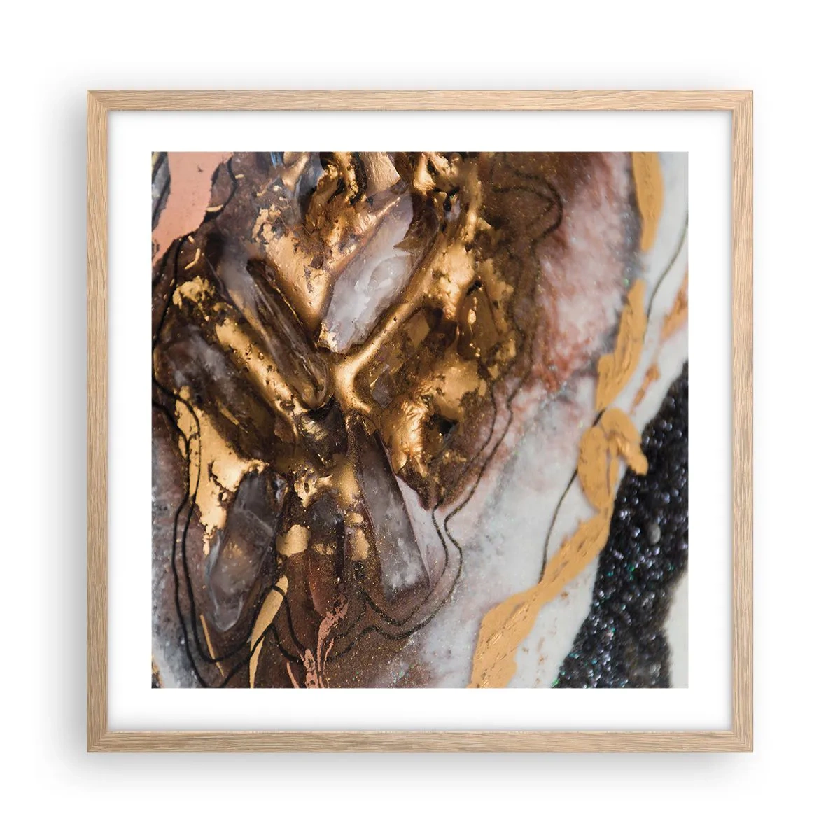 Plagát v ráme zo svetlého duba - Prvok krajiny - 50x50 cm