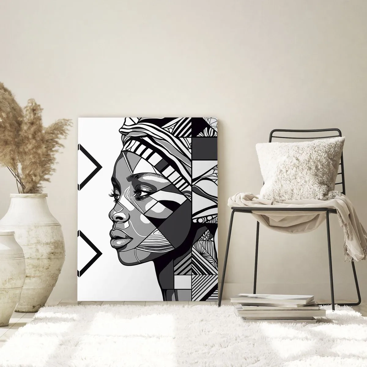 Obraz na skle - Etnický portrét - 50x70 cm