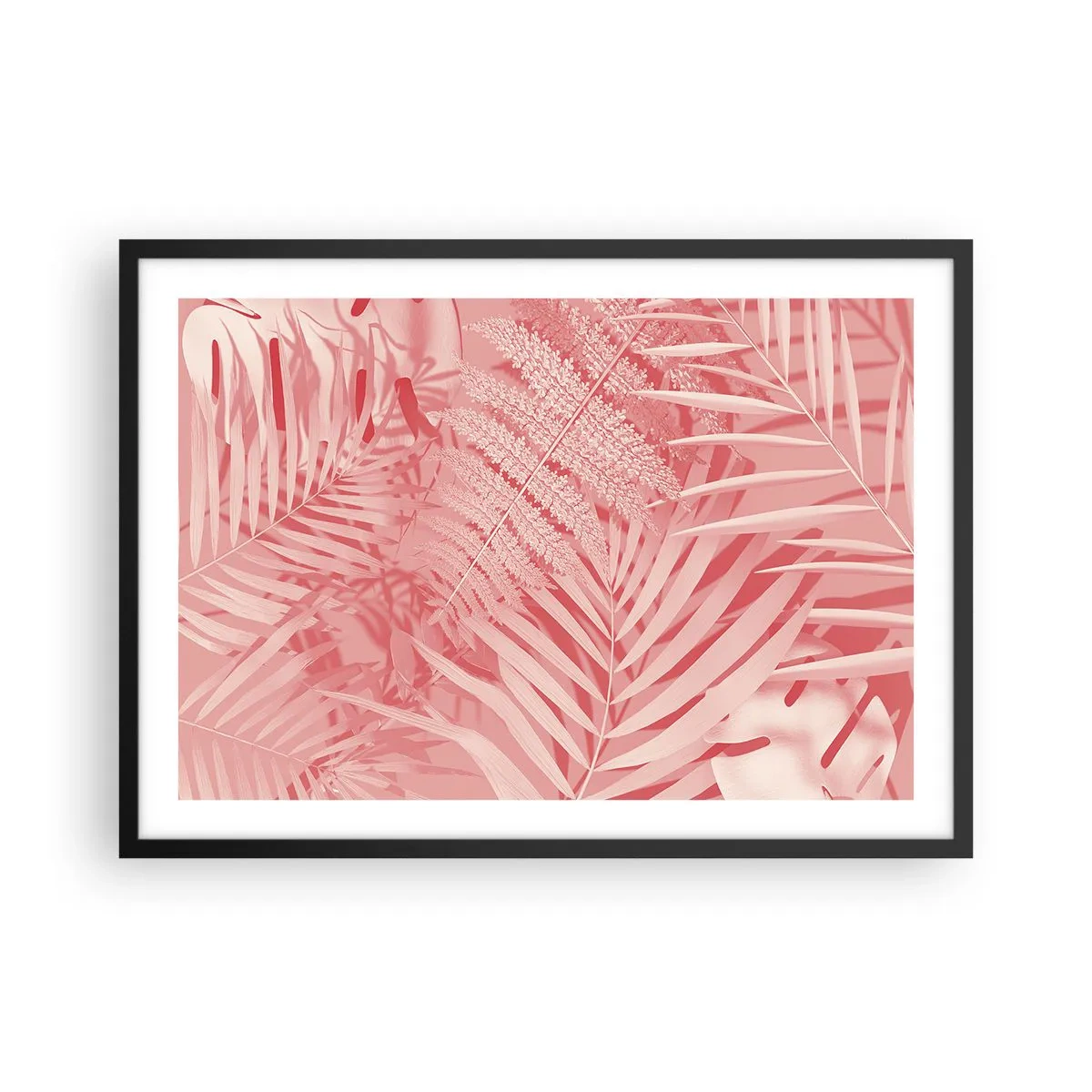 Plagát v čiernom ráme - Ružový koncept - 70x50 cm