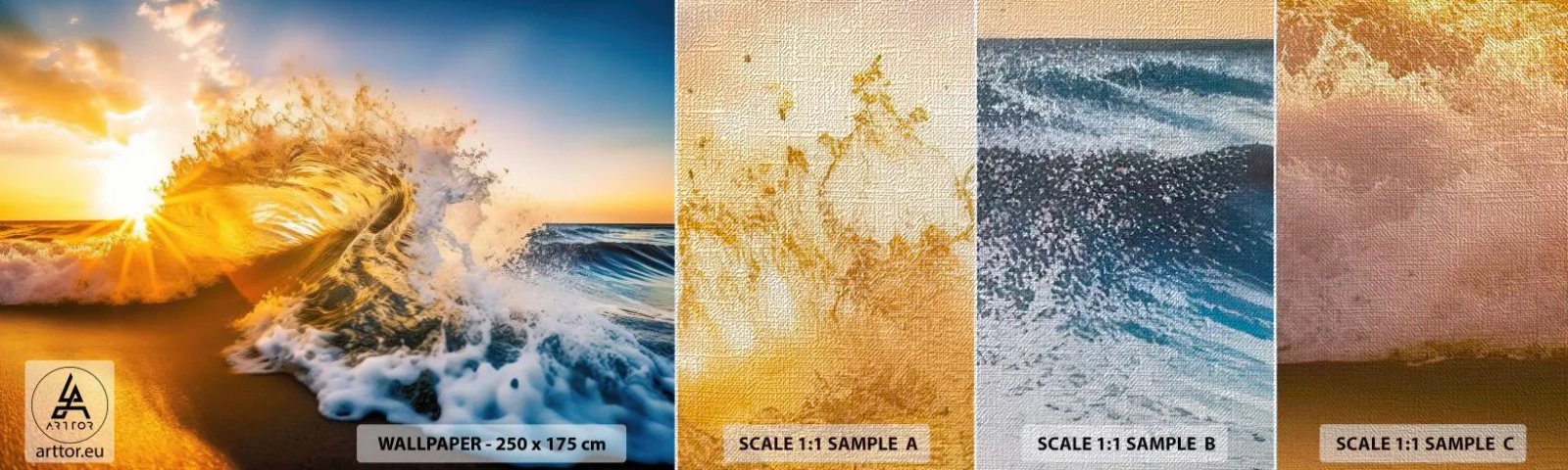 Vzorka fototapety Premium Canvas - Hra v piesku - Mávať, More, Voda - 100x30 cm