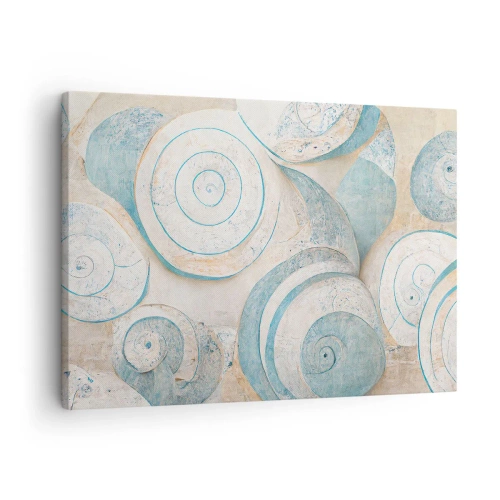 Obraz na plátne - Abstraktné mušle v pastelových odtieňoch - 70x50cm - Čo skrýva mušľa? - Moderná nástenná dekorácia do obývacej izby a spálne ARTTOR