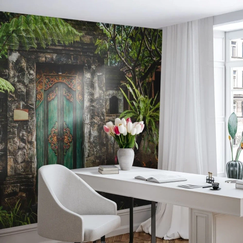 Samolepiaca Fototapeta Deluxe Sticker - Dvere do exotického sveta - Dvere S Ornamentom, Architektúra, Tajomstvo - 150x105 cm