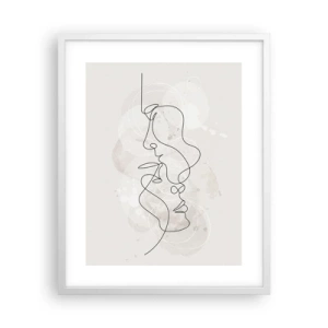 Plagát v bielom ráme - Zamotaní v objatí - 40x50 cm