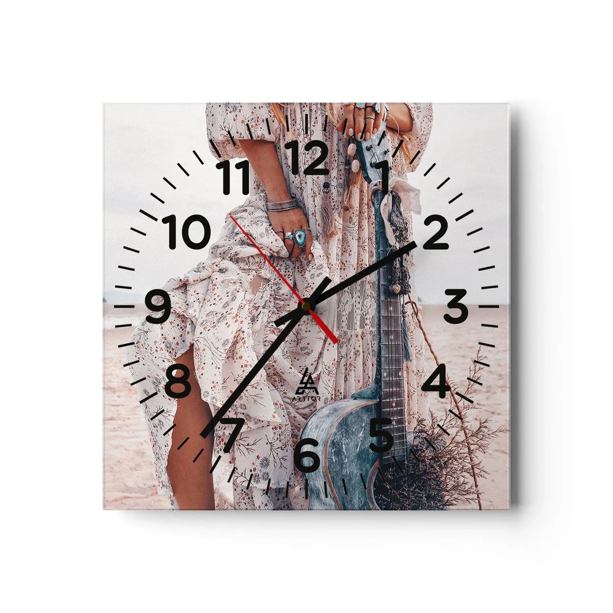 Nástenné hodiny - Kvetinové deti na ceste - 40x40 cm