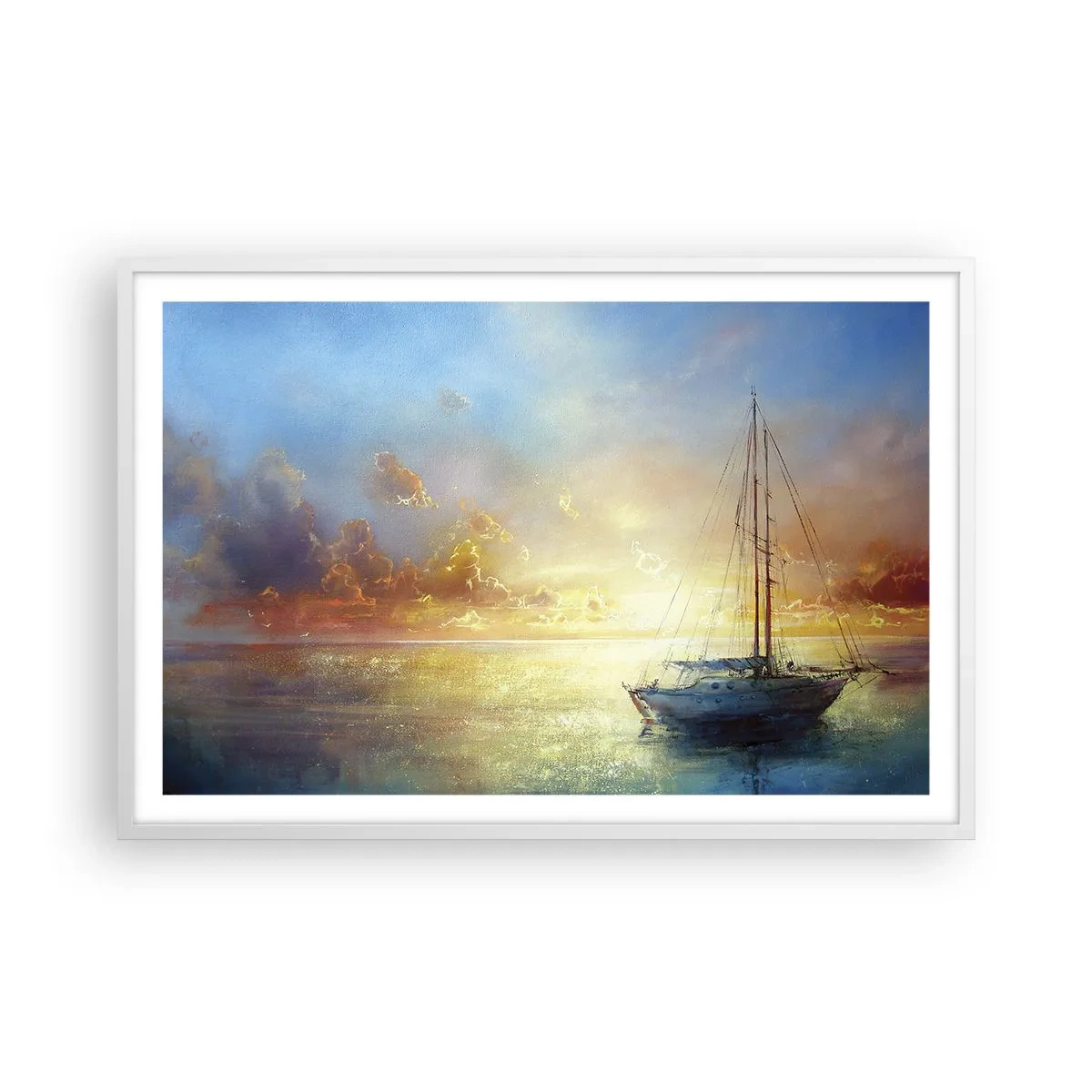 Plagát v bielom ráme - V zlatom zálive - 91x61 cm