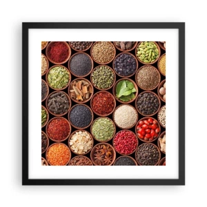 Plagát v čiernom ráme - Všetky chute sveta - 40x40 cm