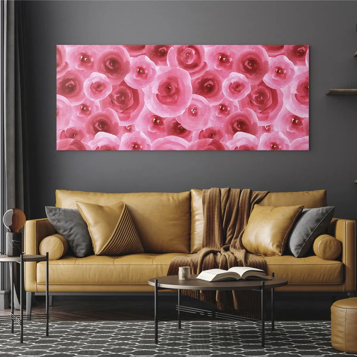 Obraz na skle - Ruže dole aj hore - 100x40 cm