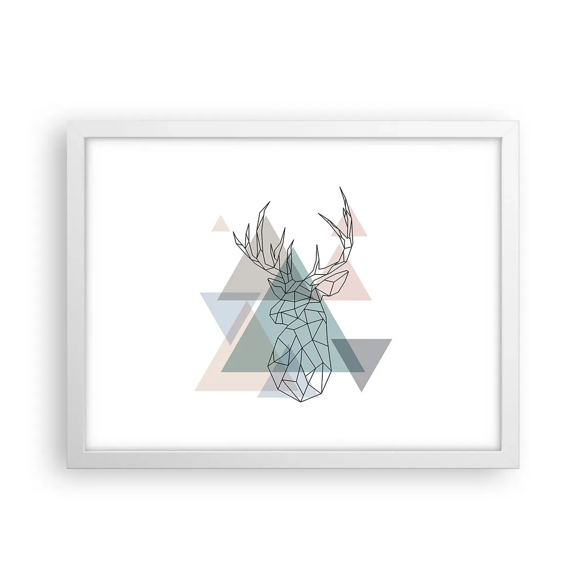 Plagát v bielom ráme - V geometrickom lese - 40x30 cm