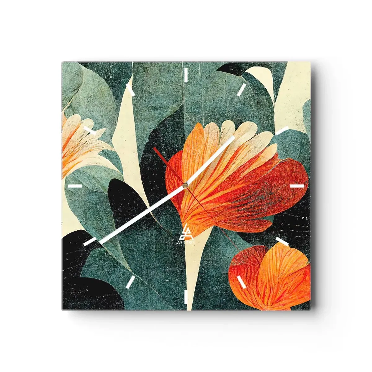 Nástenné hodiny - Tropické horúco a chlad zelene - 40x40 cm