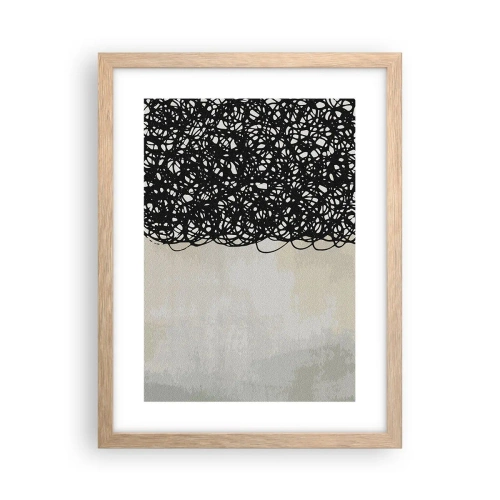 Plagát v ráme zo svetlého duba - Víriace abstrakcie - 30x40 cm