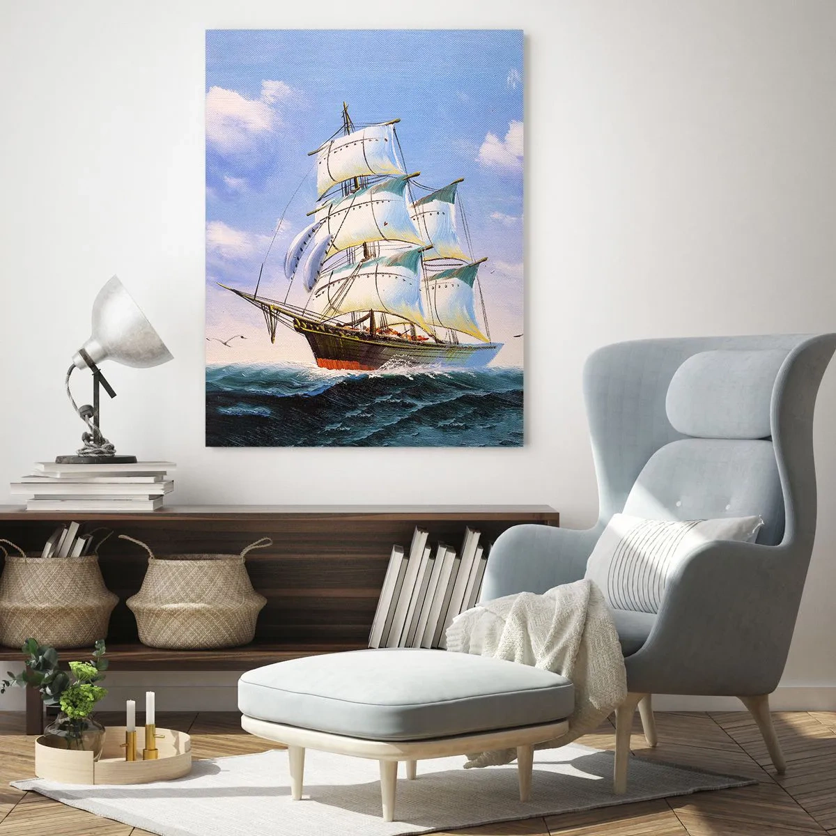 Obraz na skle - Hrdo s vetrom - 50x70 cm