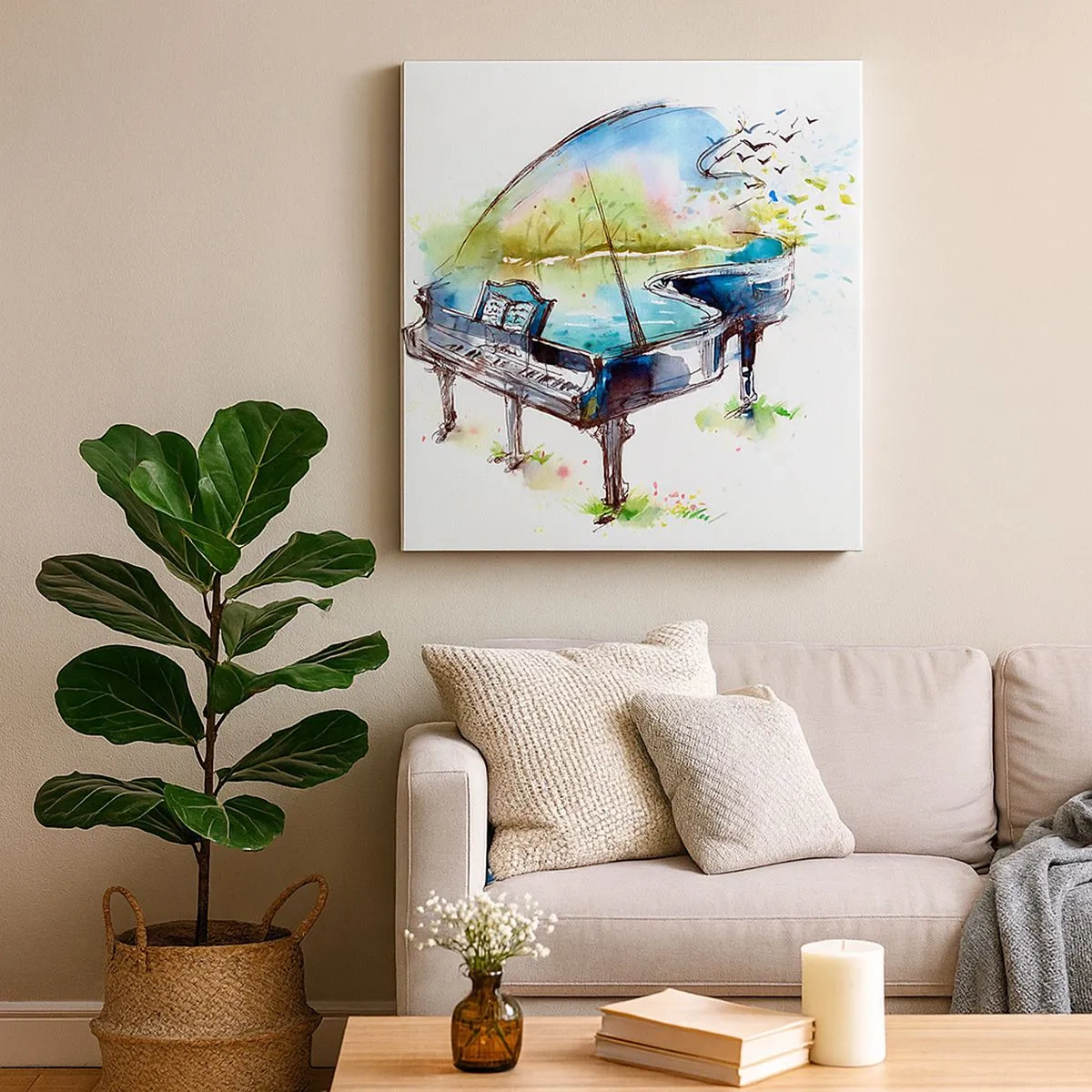 Obraz na plátne - Zakliate v hudbe - 30x30 cm