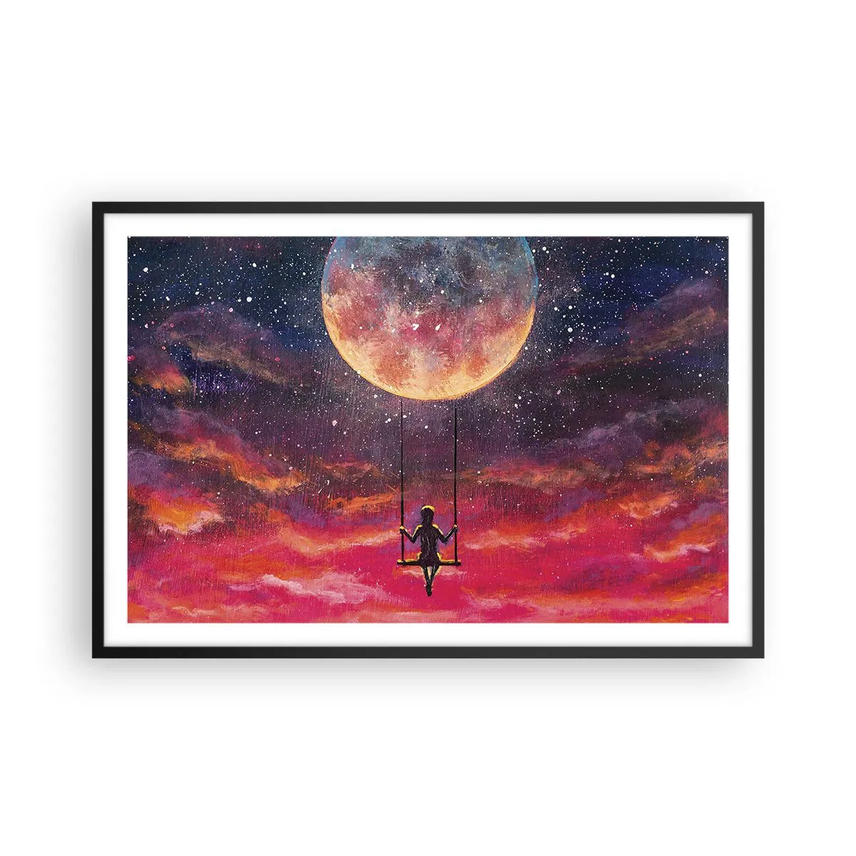 Plagát v čiernom ráme - Stavať si vzdušné zámky - 91x61 cm