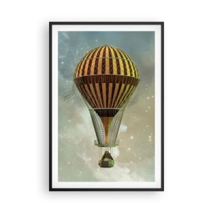 Plagát v čiernom ráme - Priekopnícke lety - 61x91 cm