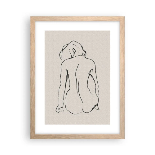 Plagát v ráme zo svetlého duba - Dievčenský akt - 30x40 cm