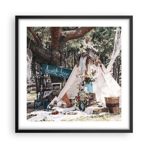 Plagát v čiernom ráme - Make love… - 50x50 cm