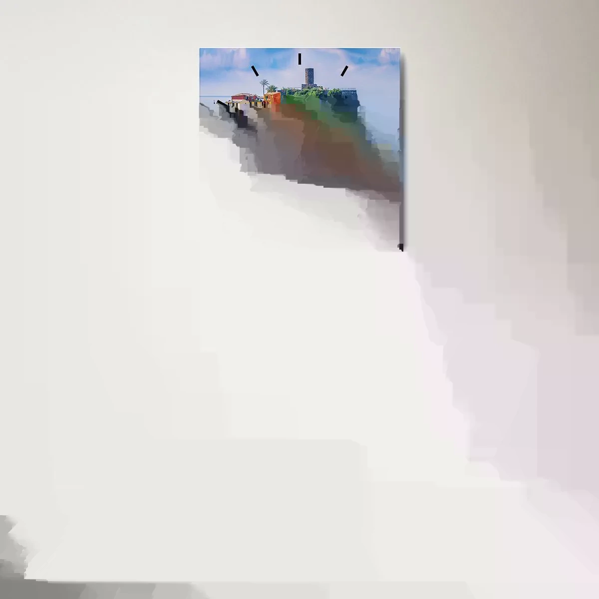 Nástenné hodiny - Stredomorské kúzelné mestečko - 40x40 cm