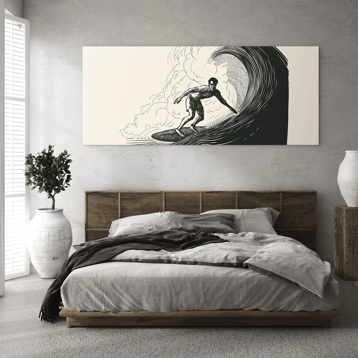 Obraz na skle - Kráľ vĺn - 100x40 cm