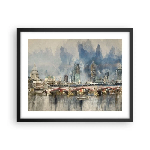 Plagát v čiernom ráme - Londýn v celej svojej kráse - 50x40 cm