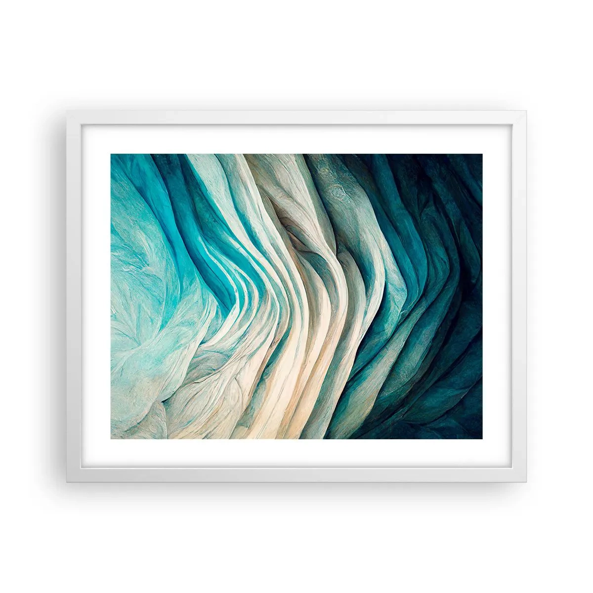 Plagát v bielom ráme - Modrá neukojiteľnosť - 50x40 cm