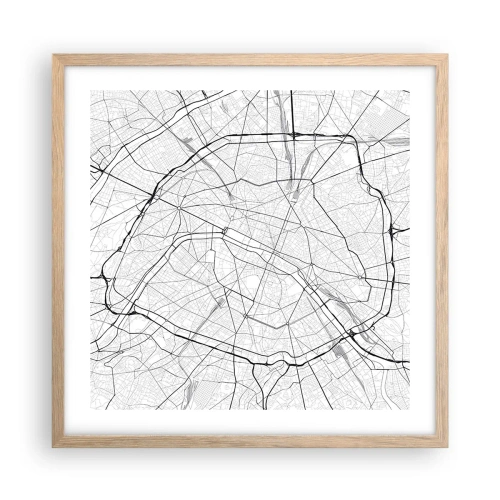 Plagát v ráme zo svetlého duba - Kvet Paríža - 50x50 cm