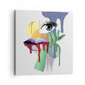 Obraz na plátne - Zdeformovaný portrét - 70x70 cm