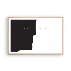 Plagát v ráme zo svetlého duba - Jednota protikladov - 91x61 cm