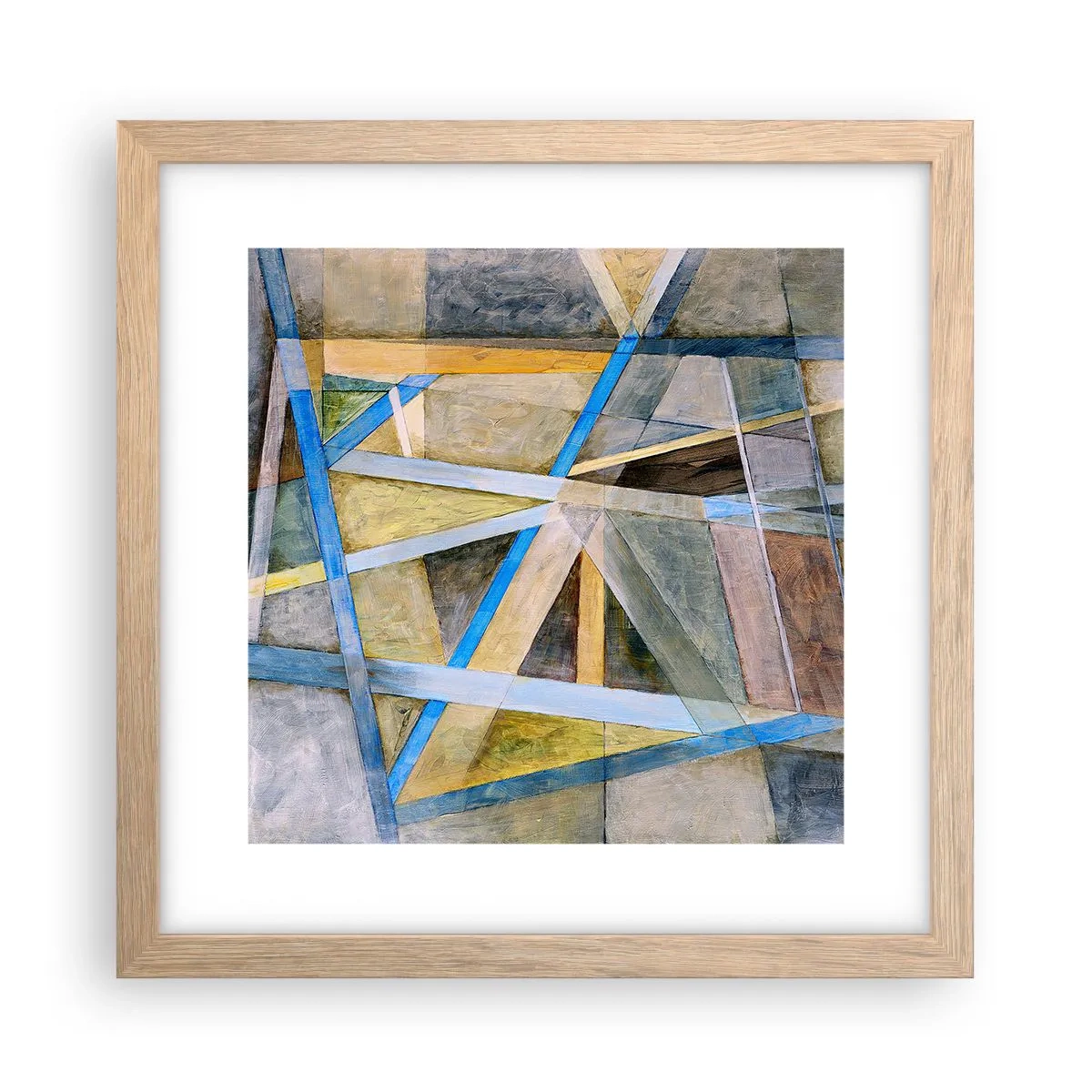 Plagát v ráme zo svetlého duba - Priamo alebo diagonálne? - 30x30 cm