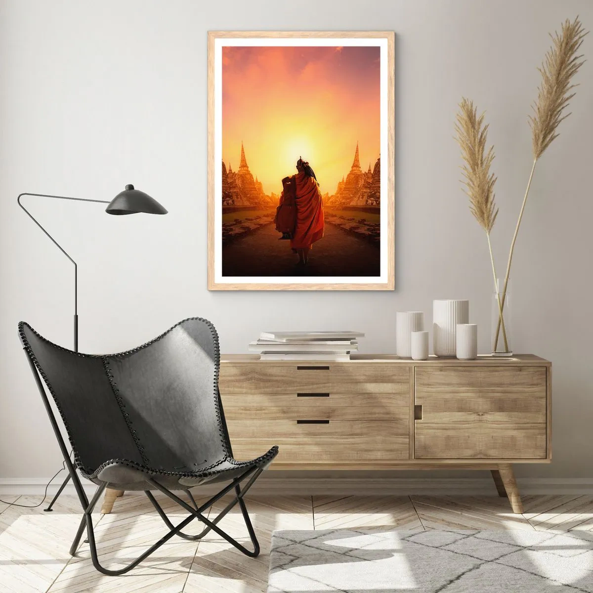 Plagát v ráme zo svetlého duba - V kľude večnosťou - 50x70 cm