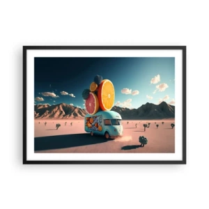 Plagát v čiernom ráme - Chuť prázdnin - 70x50 cm