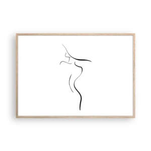 Plagát v ráme zo svetlého duba - Nepolapiteľná ako vlna - 100x70 cm